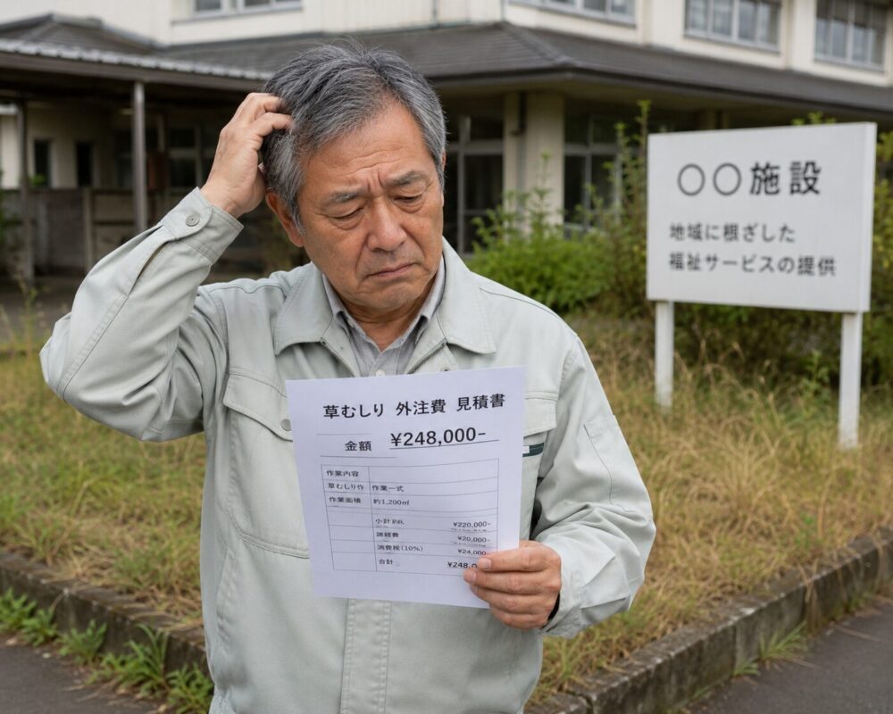 草刈り外注費に悩む施設管理者